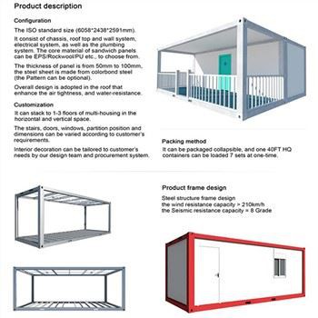 Łatwe w montażu odpinane domy kontenerowe